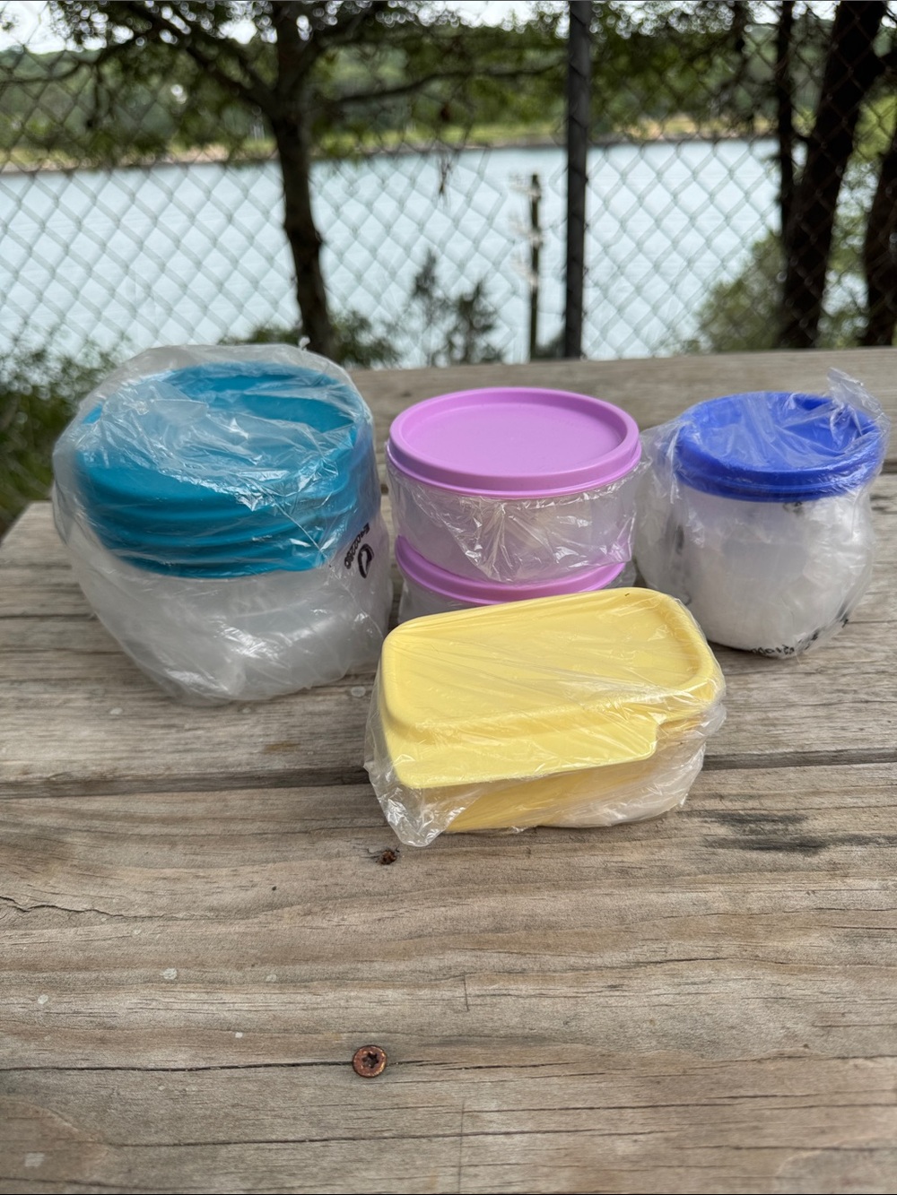 Tupperware Blue, Purple and Yellow Small Food Containers 9 in Total